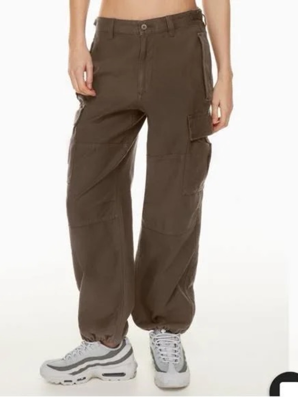 TNA Brown Cargo Track Pants with Elastic Hem